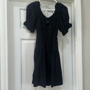 Black embroidered dress